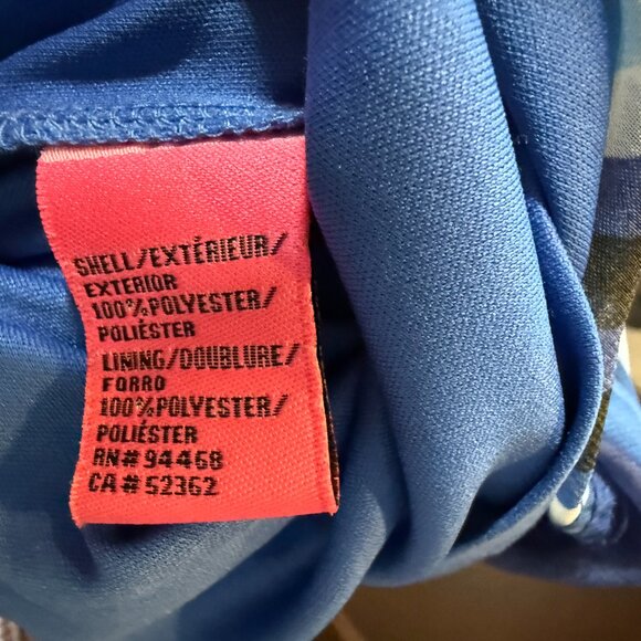 Betsey Johnson Size 14 Blue Boho Dress Bell Ruffle Long Sleeves V-Neck Pattern - Picture 5 of 10